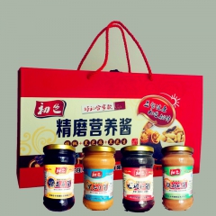 出厂价供应调和酱礼盒 纯黑花生酱 黑芝麻酱 核桃酱调味酱礼盒