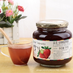 韩国柚子茶系列 韩国原装进口 全南蜂蜜草莓茶1kg 草莓果酱