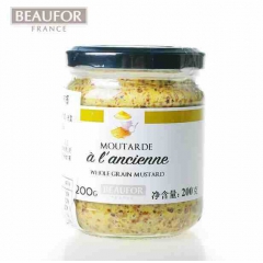 法国BEAUFOR蒲福牌 传统颗粒芥末酱200g/瓶重味第戎...