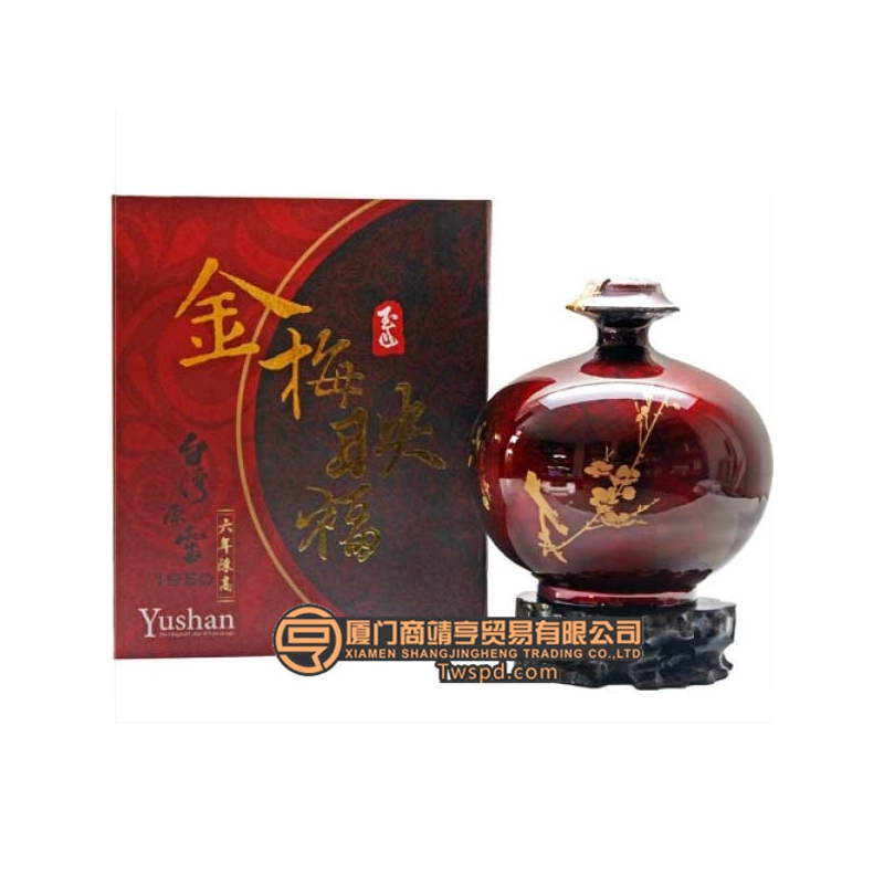 #台湾 金梅映福 白酒 52度 1300ml 陶器ボトル　P-E 台湾玉山白酒玉山金梅映福台湾原窖六年陈高礼盒52度-全球农产品土特产