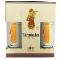 批发德国原装进口啤酒 瓦伦丁小麦白1*8瓶 带杯子礼盒装