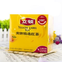 供应立顿黄牌精选黄茶 立顿红茶包 200袋一盒 实体店调料批...