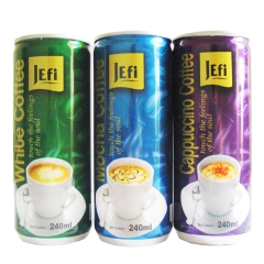 皆富Jefi牌咖啡饮料240ml 卡布奇诺 摩卡咖啡 24瓶...