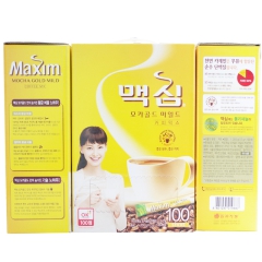 韩国进口maxim麦馨摩卡速溶咖啡 黄麦馨 三合一100条 ...