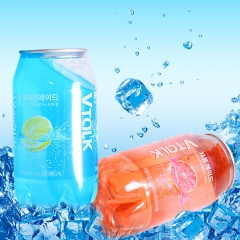 情侣韩国进口饮料 VTALK柠檬红柚汽水两瓶组合350ml/...