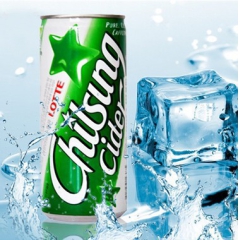 韩国进口饮料 乐天LOTTE七星雪碧250ml 冰爽碳酸饮料