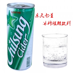 韩国进口儿童休闲食品零食批发乐天七星冰柠碳酸饮料 250ml...