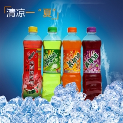 大量供应直销600ml美年达饮料 多口味美年达碳酸饮料