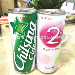批发韩国进口 乐天七星冰柠碳酸饮料 2%水蜜桃味饮料  整箱...
