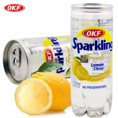 OKF柠檬味苏打水250ml 碳酸饮料 水果味饮料冷饮 韩国...