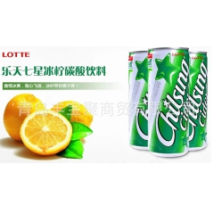 韩国进口饮料批发乐天七星雪碧 柠檬味碳酸饮料 250ml*3...