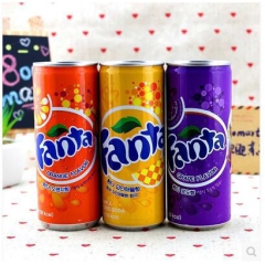 韩国进口饮料 可口可乐芬达菠萝汁 橙汁 葡萄 碳酸饮料 25...