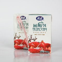 夏进果味乳味饮料250ml 草莓味含乳饮料 盒装益酸乳果味饮...