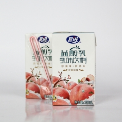 盒装含乳饮料 夏进益酸乳水蜜桃味250ml 果味乳饮料批发