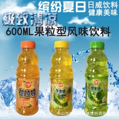 日威饮料600ml粒粒橙菠萝粒椰果粒果粒型风味饮料 诚招全国...