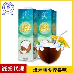 厂家直销强人1升鲜榨椰汁 夏天热销饮品 植物蛋白饮料 果蔬汁...