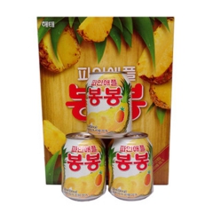 韩国进口饮料批发 海太菠萝肉果汁238ml*12瓶/箱 清凉...
