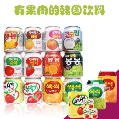 批发韩国进口饮料乐天芒果汁维生素果肉饮品238ml罐装休闲果...