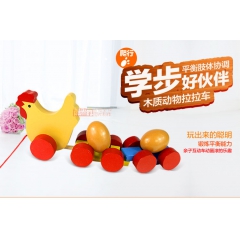 木质仿真小鸡鸭托蛋  儿童过家家仿真木制鸡蛋玩具 木制仿真鸡...