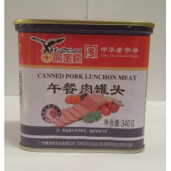 长期销售 鹰金钱午餐肉罐头340g 火腿猪肉罐头 无淀粉午餐...