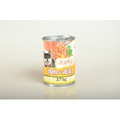 宠物罐头鸡肉蔬菜味厂家直销，组合装更优惠。8罐只卖40元包邮