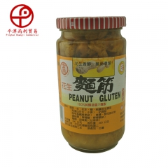 金兰台湾原装进口花生面筋396g*12瓶 香滑罐头全素豆制食...