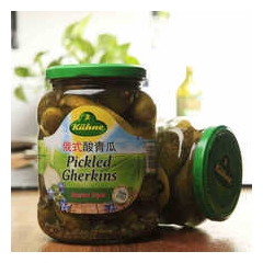 德国进口腌制蔬菜罐头 冠利俄式酸青瓜670g 麦当劳汉堡必加