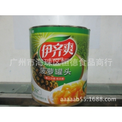 伊齐爽菠萝罐头 扇形菠萝块 糖水菠萝碎块 水果披萨3Kg.披...
