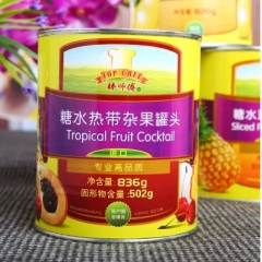 烘焙原料 棒师傅 菲律宾进口糖水热带杂果罐头822克 水果披...