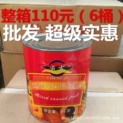 批发 成吉混合水果罐头 3kg*6桶 成吉热带杂果 烘焙原料