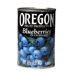 美国进口奥丽蓝莓淡糖浆 蓝莓罐头 水果罐头 425g