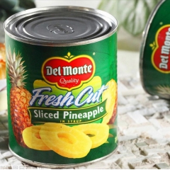 原装进口地扪糖水菠萝片836g 菠萝旋片水果罐头 凤梨罐头烘...