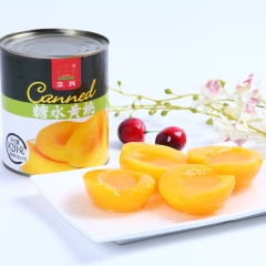 立兴出口休闲食品批发 新鲜半边糖水黄桃罐头820g罐装 水果...