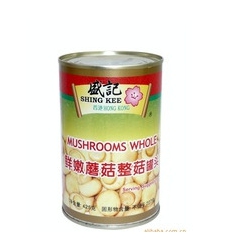 正品 香港盛记 鲜嫩香菇整菇罐头 食用菌罐头 批发 425g
