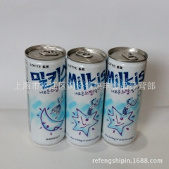 韩国进口零食饮品 乐天牛奶苏打碳酸饮料 苏打汽水250ml*...