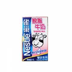 雀巢脱脂牛奶1L*12 早餐牛奶直接饮用  餐饮可用