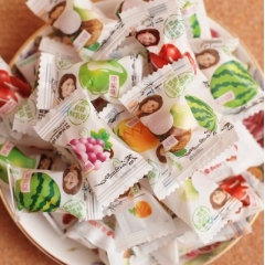 好利源脆皮鲜乳球软糖综合口味糖果水果糖500g喜糖特价批发零...