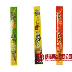 韩国进口食品批发 海太长条软糖草莓味苹果味柠檬可乐味27g长...