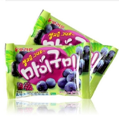 韩国进口零食 好丽友葡萄味QQ糖53g水果味糖果小吃 儿童最...