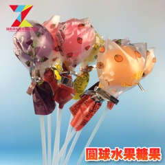 18g韩式水果球棒棒糖 长棒花束可爱创意儿童最爱 圆球水果糖