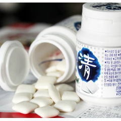 韩国进口口香糖 海太清烟木糖醇 银丹口香糖 罐装43g 清新...