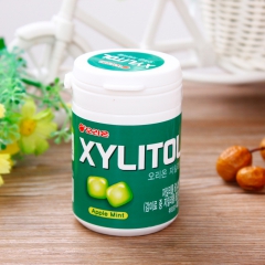 韩国进口零食好丽友木糖醇口香糖桶苹果味40g 清新口气休闲食...