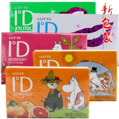 韩国进口食品 乐天ID白红绿紫蓝草莓薄荷口香糖 25g*14...