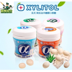 韩国进口 乐天阿尔法口香糖86g/罐 乐天超爽夹心木糖醇口香...