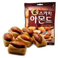 批发正品乐天韩国进口杏仁糖苏格兰扁桃仁糖袋装喜糖休闲零食90...