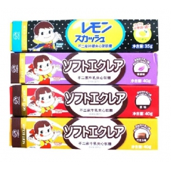 不二家 条形牛乳夹心软糖 奶糖40g(多口味)糖果零食婚庆零...