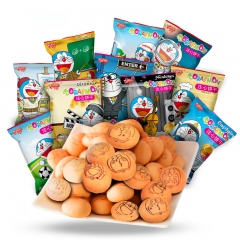 批发润谷哆啦A梦机器猫巧克力味注心注心饼干25g*30包零食...