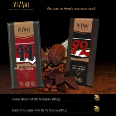 薇莉（德国）原装进口纯可可92%/99%纯手工排块黑巧克力礼...