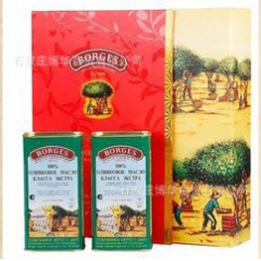 伯爵原装进口特级初榨橄榄油1000mLX2桶(礼盒)