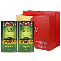 西班牙伯爵特级初榨橄榄油礼盒1L铁桶*2精装礼盒